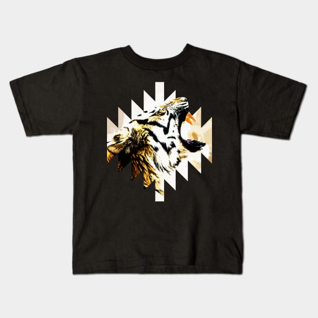 Growling  Amur Tiger Kids T-Shirt by Nartissima